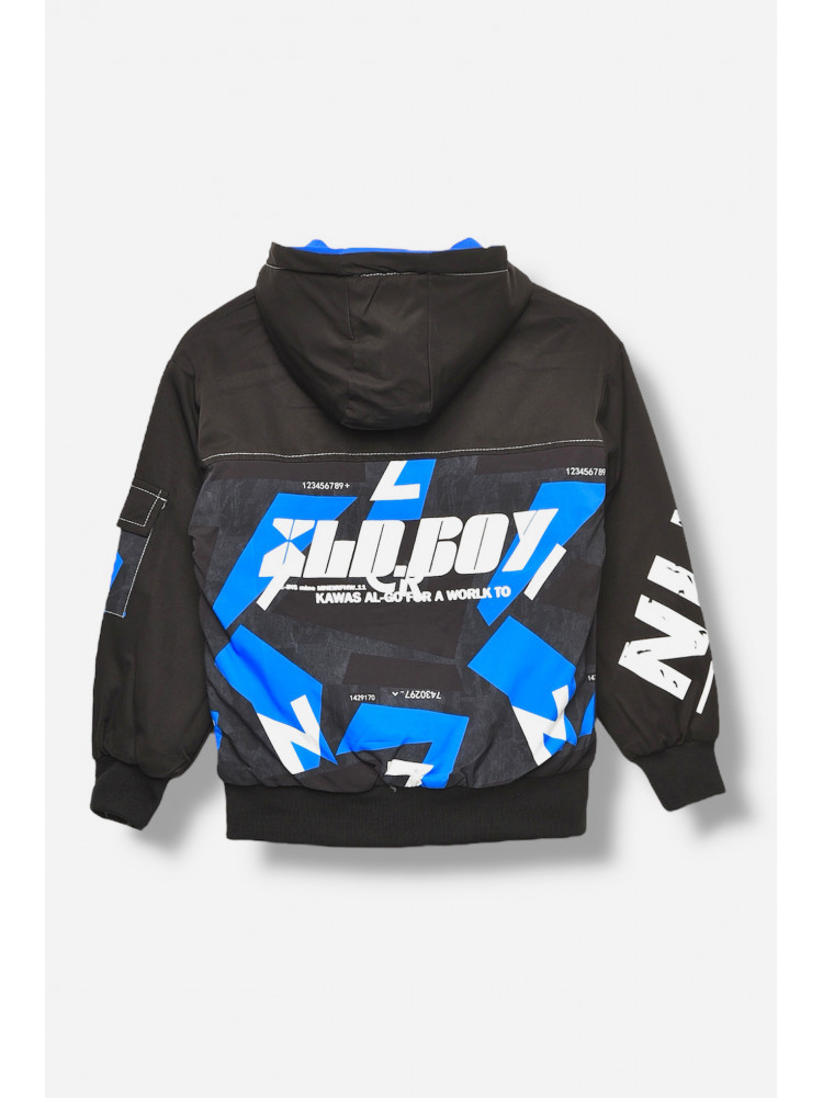 Куртка дитяча для хлопчика двостороння чорно-синього кольору 21А-51 207927C