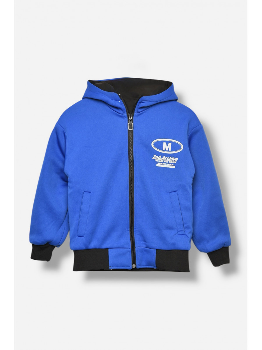 Куртка дитяча для хлопчика двостороння чорно-синього кольору 21А-51 207927C