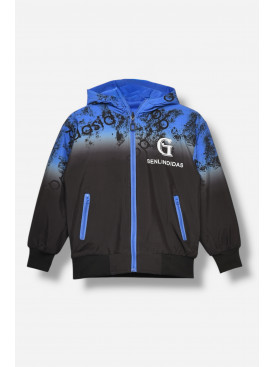 Куртка дитяча для хлопчика двостороння чорно-синього кольору 21А-29 207928C