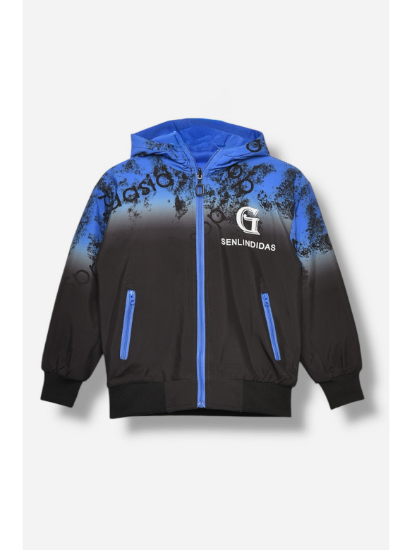 Куртка дитяча для хлопчика двостороння чорно-синього кольору 21А-29 207928C