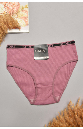 Трусы женские полубатальные в рубчик темно-лилового цвета 38294 207930C