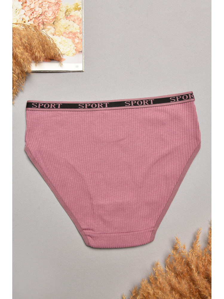 Трусы женские полубатальные в рубчик темно-лилового цвета 38294 207930C