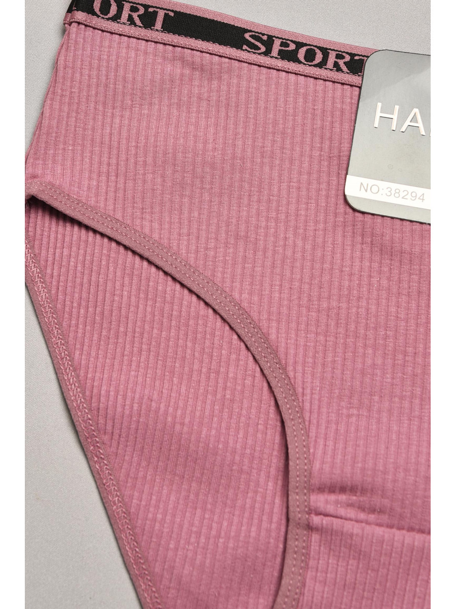 Трусы женские полубатальные в рубчик темно-лилового цвета 38294 207930C