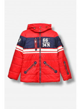 Куртка дитяча для хлопчика червоного кольору з принтом 1622 207931C