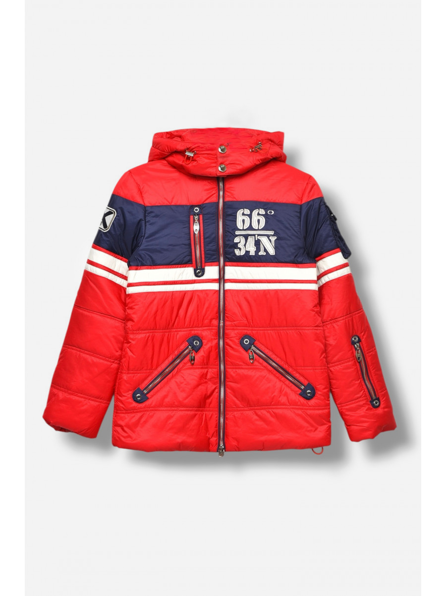 Куртка дитяча для хлопчика червоного кольору з принтом 1622 207931C