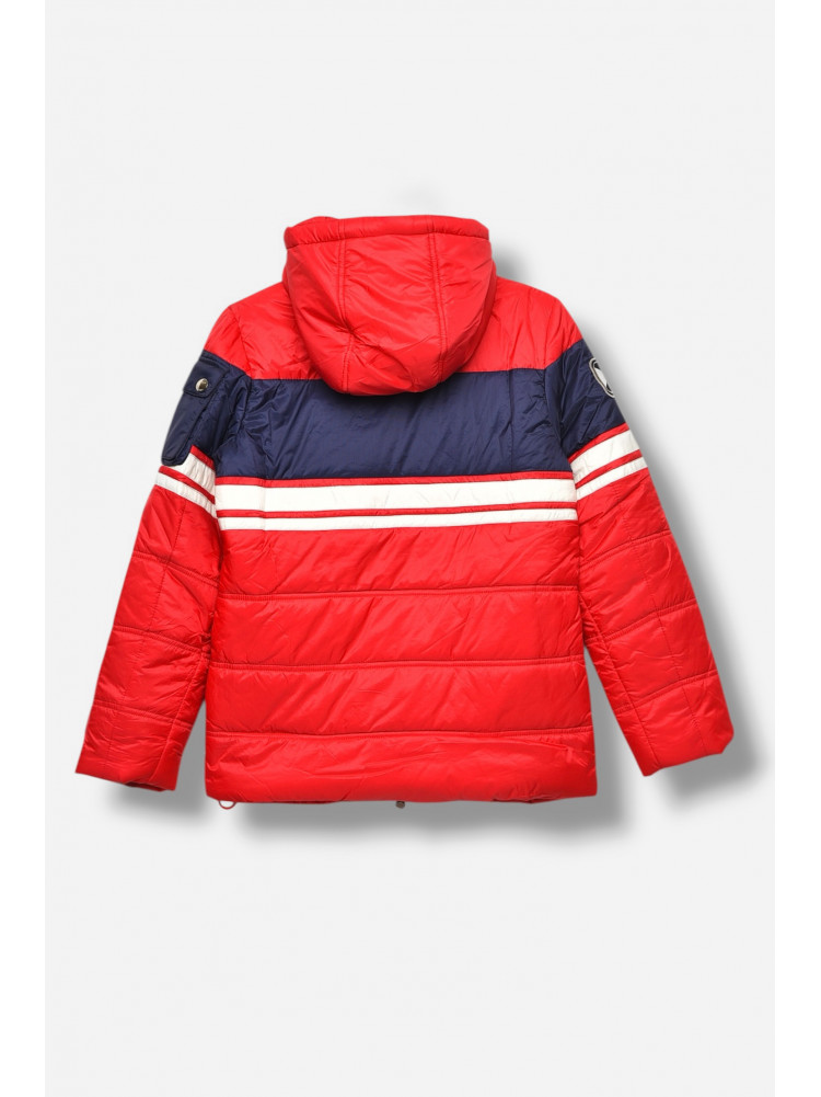 Куртка дитяча для хлопчика червоного кольору з принтом 1622 207931C