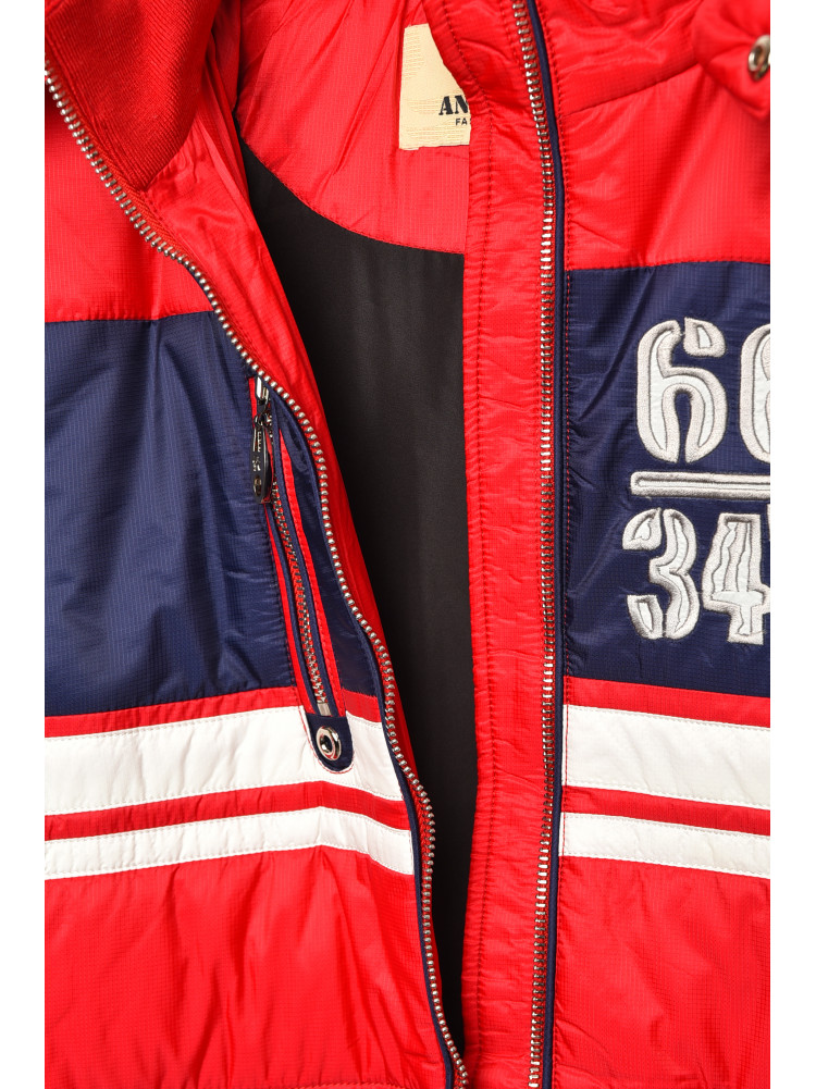 Куртка дитяча для хлопчика червоного кольору з принтом 1622 207931C