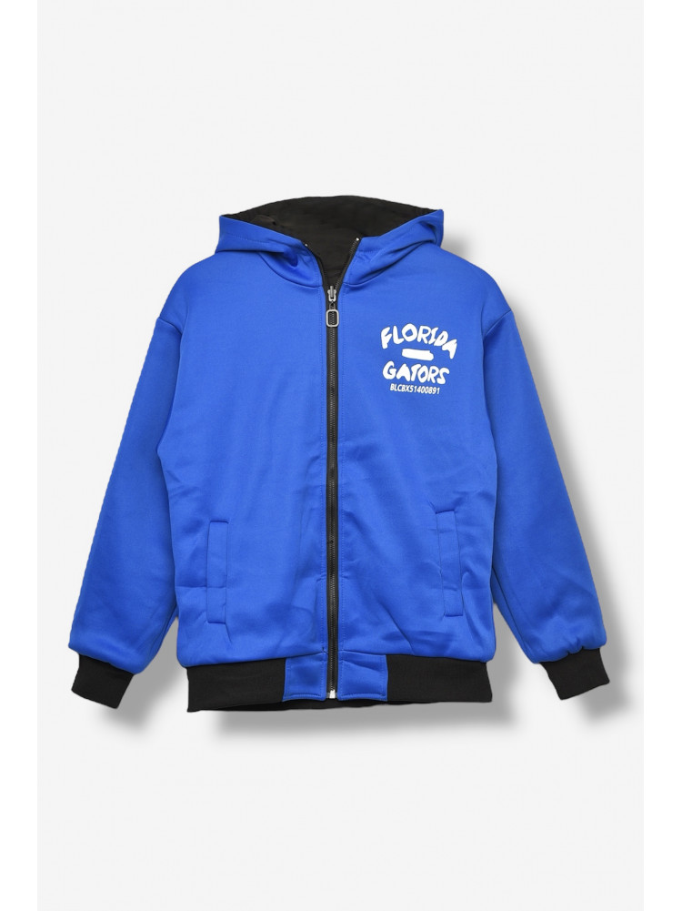 Куртка підліткова для хлопчика двостороння чорно-синього кольору. 21А-52 207932C