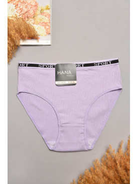 Трусы женские полубатальные в рубчик сиреневого цвета 38294 207936C