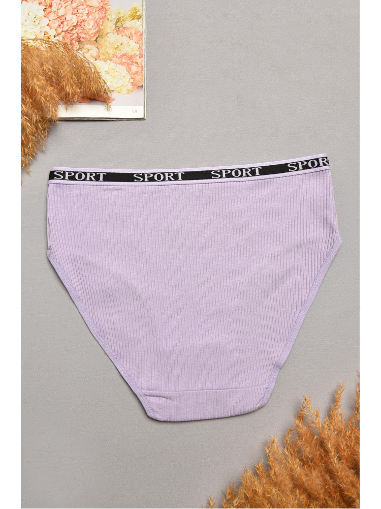 Трусы женские полубатальные в рубчик сиреневого цвета 38294 207936C
