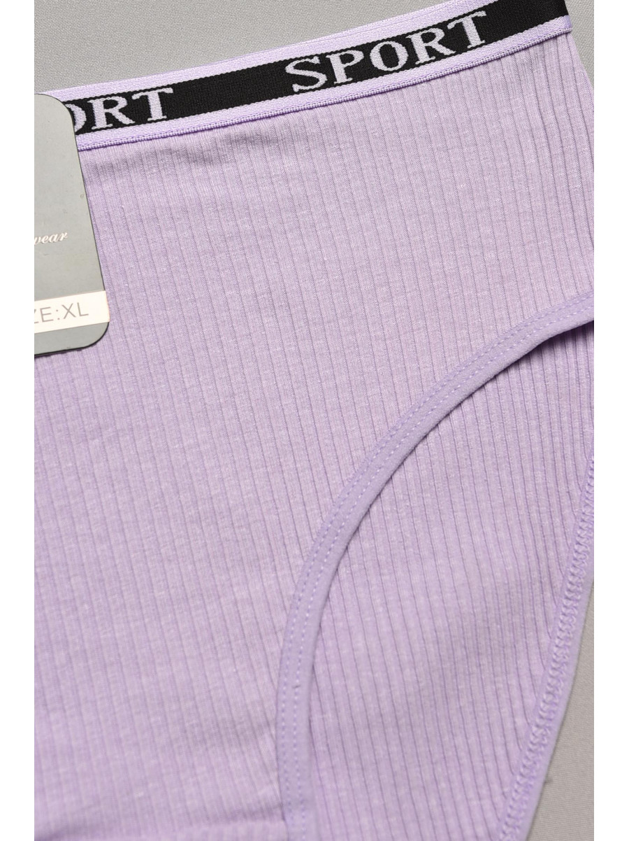 Трусы женские полубатальные в рубчик сиреневого цвета 38294 207936C