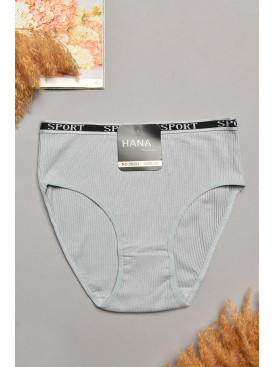 Трусы женские полубатальные в рубчик серого цвета 38294 207939C