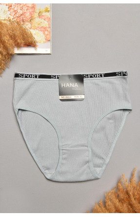 Трусы женские полубатальные в рубчик серого цвета 38294 207939C