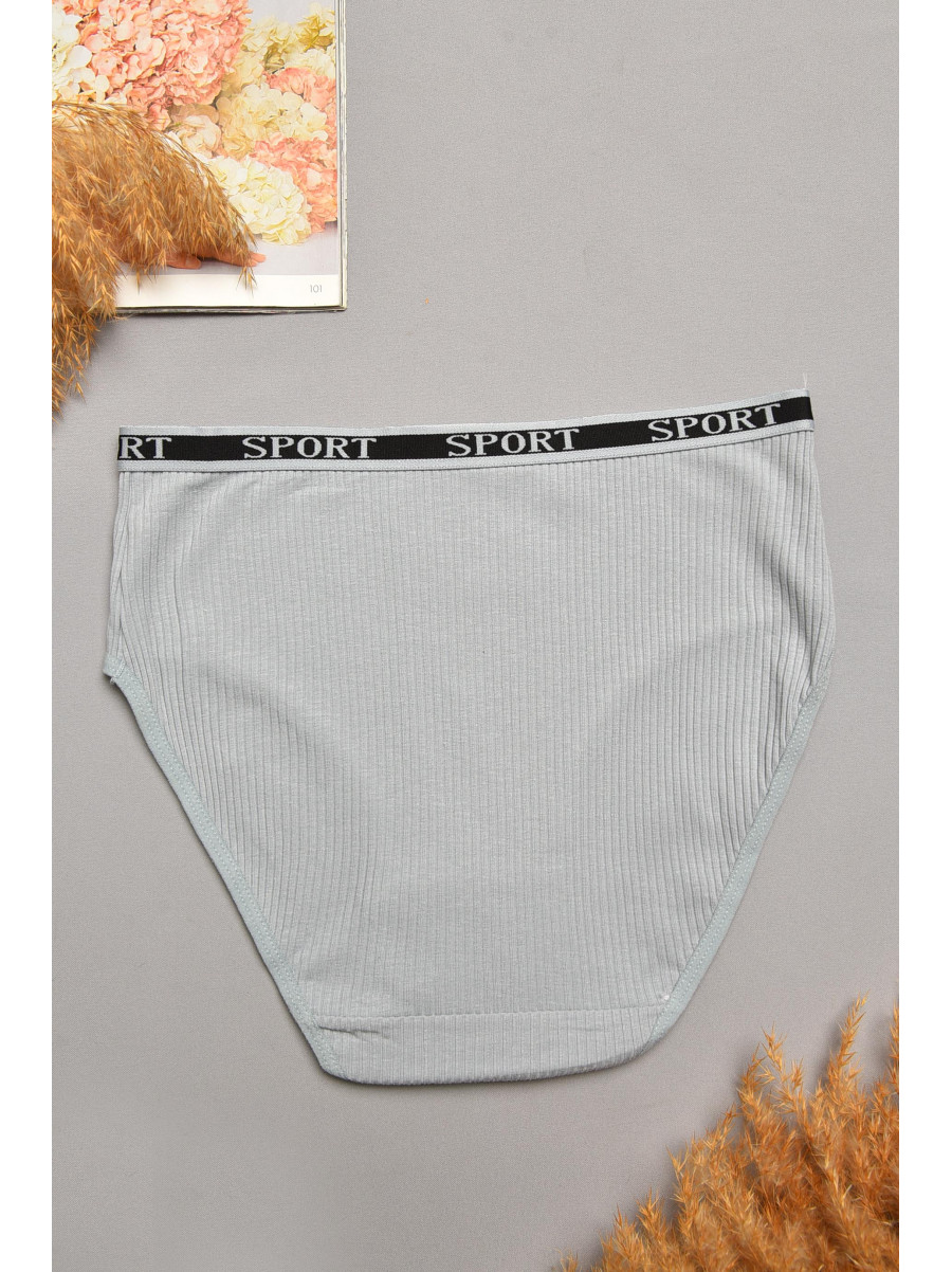 Трусы женские полубатальные в рубчик серого цвета 38294 207939C