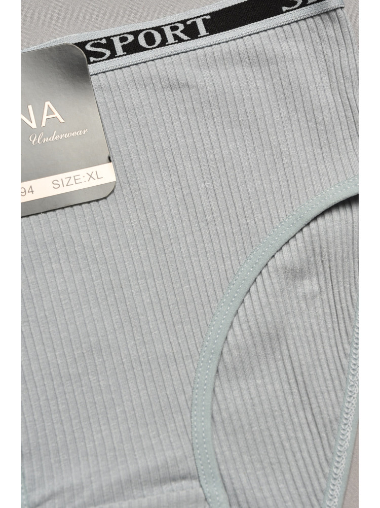 Трусы женские полубатальные в рубчик серого цвета 38294 207939C