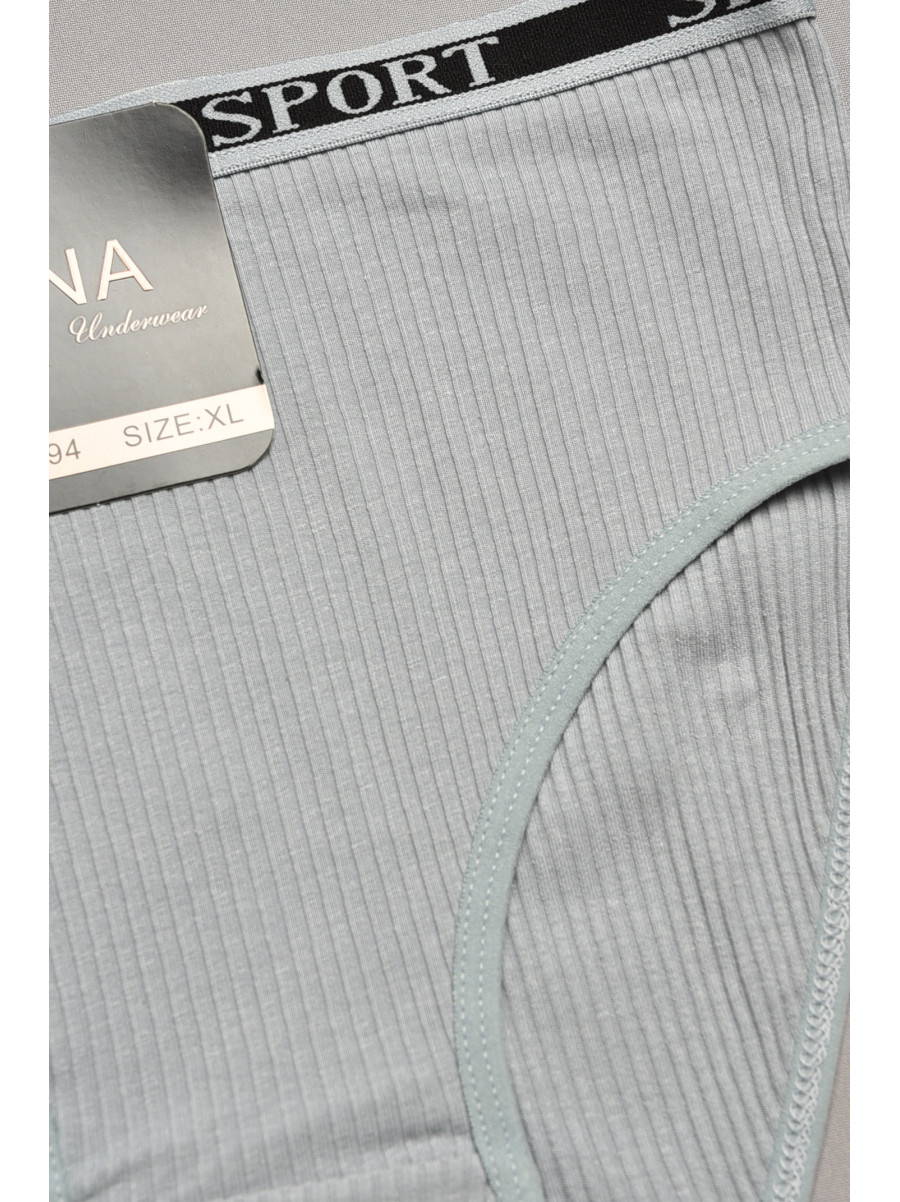 Трусы женские полубатальные в рубчик серого цвета 38294 207939C
