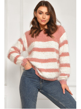 Свитер женский травка розового цвета а5333 207941C