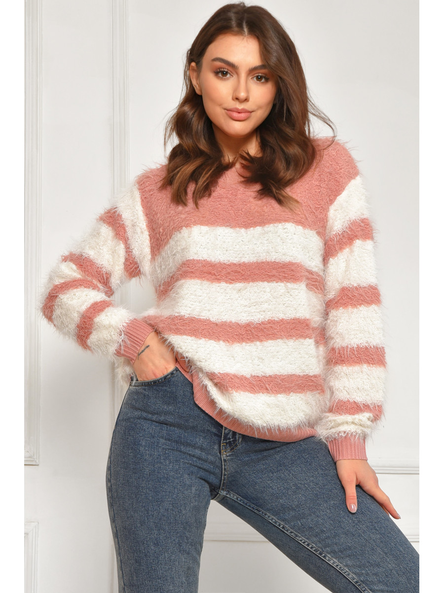 Свитер женский травка розового цвета а5333 207941C