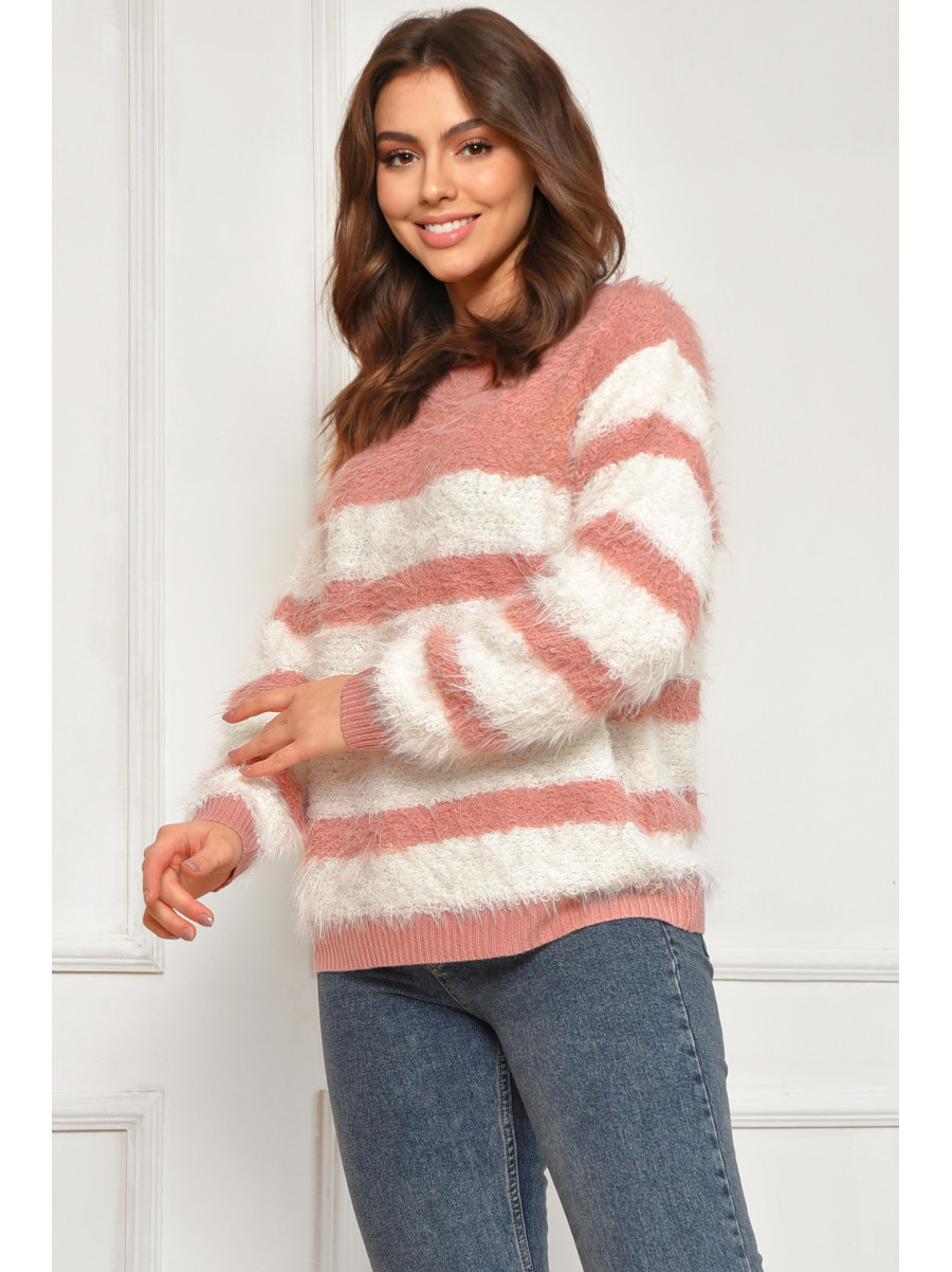 Свитер женский травка розового цвета а5333 207941C