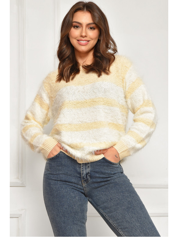 Свитер женский травка бежевого цвета а5333 207942C