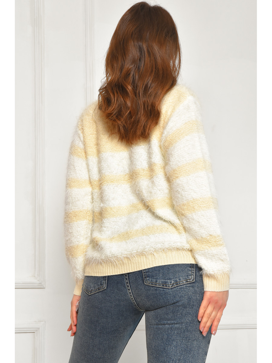 Свитер женский травка бежевого цвета а5333 207942C