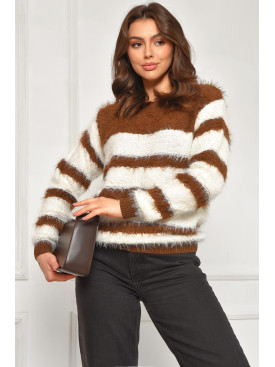 Свитер женский травка коричневого цвета а5333 207944C