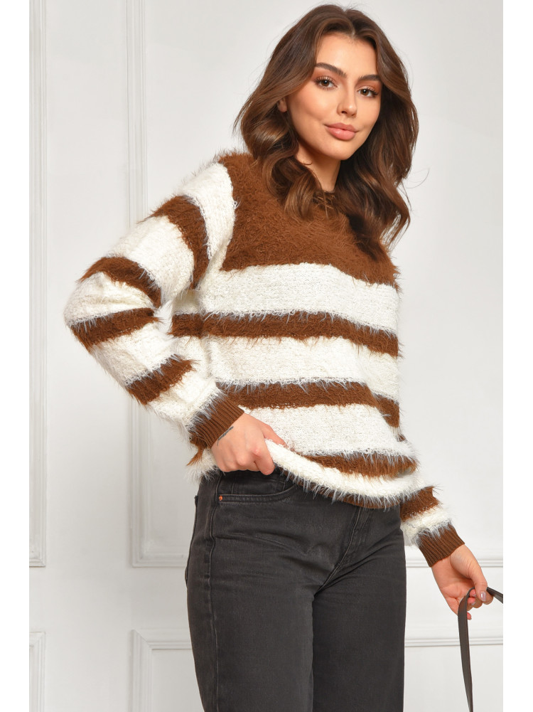 Свитер женский травка коричневого цвета а5333 207944C