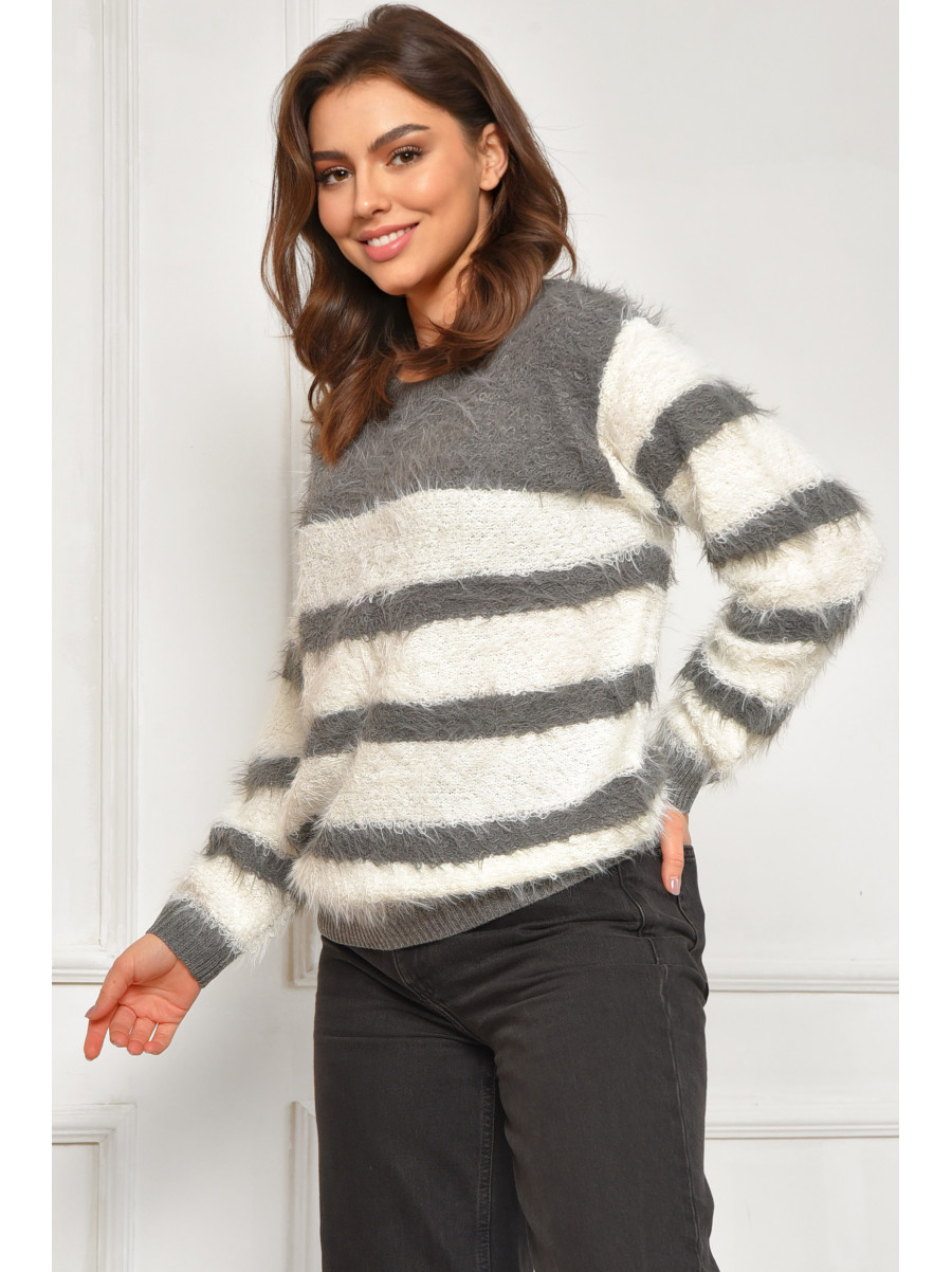 Свитер женский травка серого цвета а5333 207948C