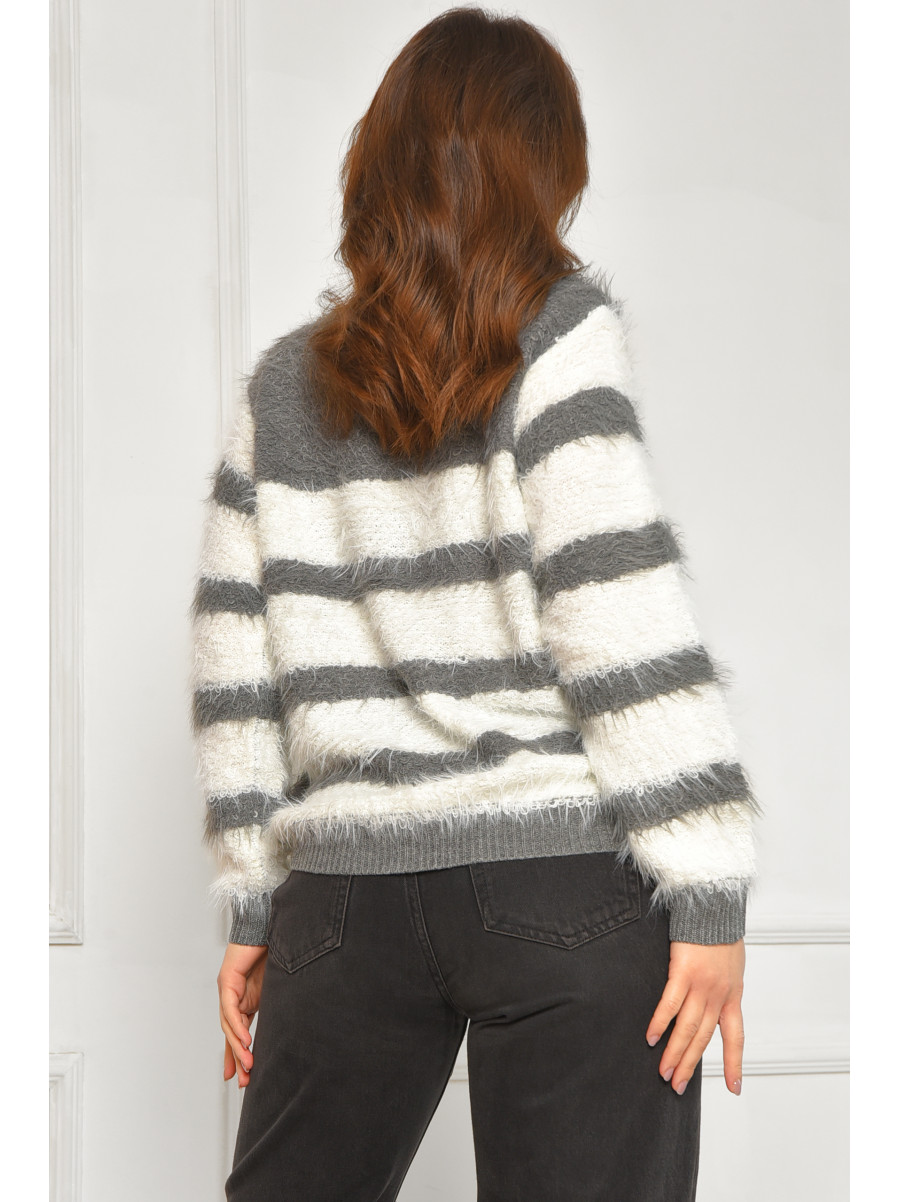 Свитер женский травка серого цвета а5333 207948C