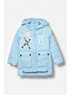 Куртка дитяча для дівчинки демісезонна блакитного кольору 2079 207950C Куртка дитяча для дівчинки демісезонна блакитного кольору 2079 207950C