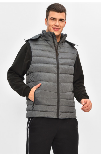 Жилетка чоловіча демісезонна темно-сірого кольору 2322 207962C