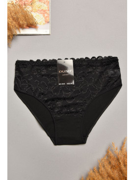 Трусы женские чорного цвета с гипюровыми вставками 5543 207963C