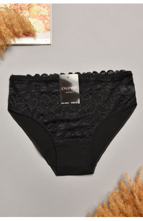 Трусы женские чорного цвета с гипюровыми вставками 5543 207963C
