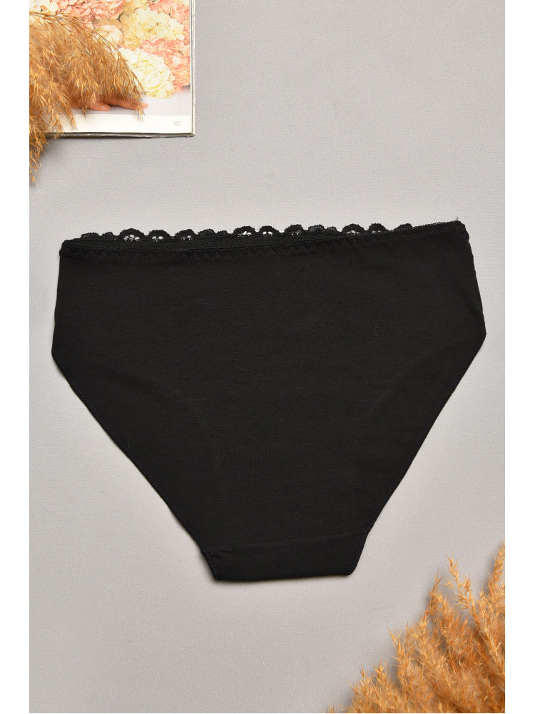 Трусы женские чорного цвета с гипюровыми вставками 5543 207963C