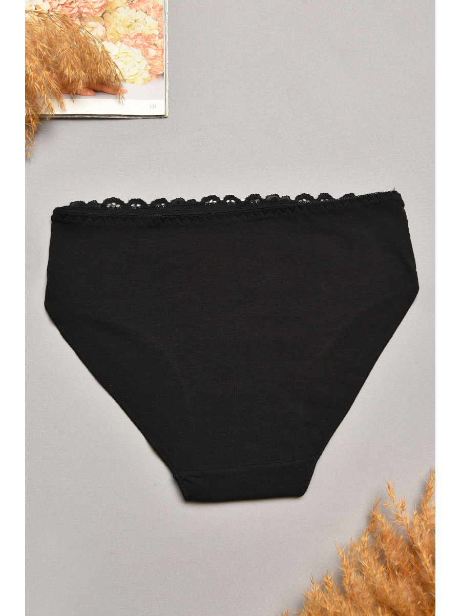 Трусы женские чорного цвета с гипюровыми вставками 5543 207963C