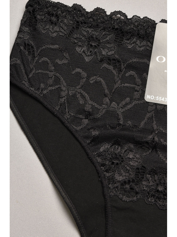Трусы женские чорного цвета с гипюровыми вставками 5543 207963C