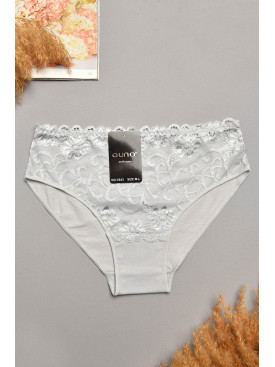 Трусы женские серого цвета с гипюровыми вставками 5543 207965C
