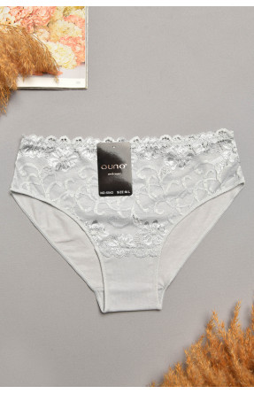 Трусы женские серого цвета с гипюровыми вставками 5543 207965C