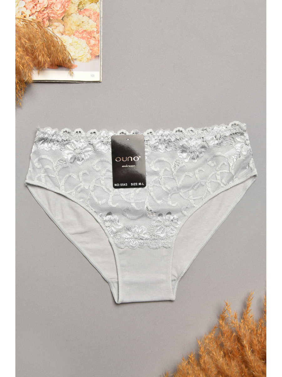 Трусы женские серого цвета с гипюровыми вставками 5543 207965C