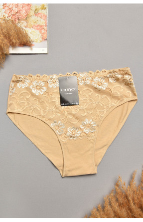 Трусы женские бежевого цвета с гипюровыми вставками 5543 207966C
