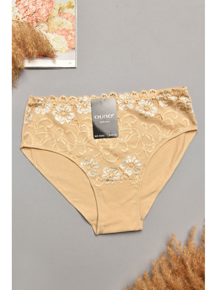 Трусы женские бежевого цвета с гипюровыми вставками 5543 207966C
