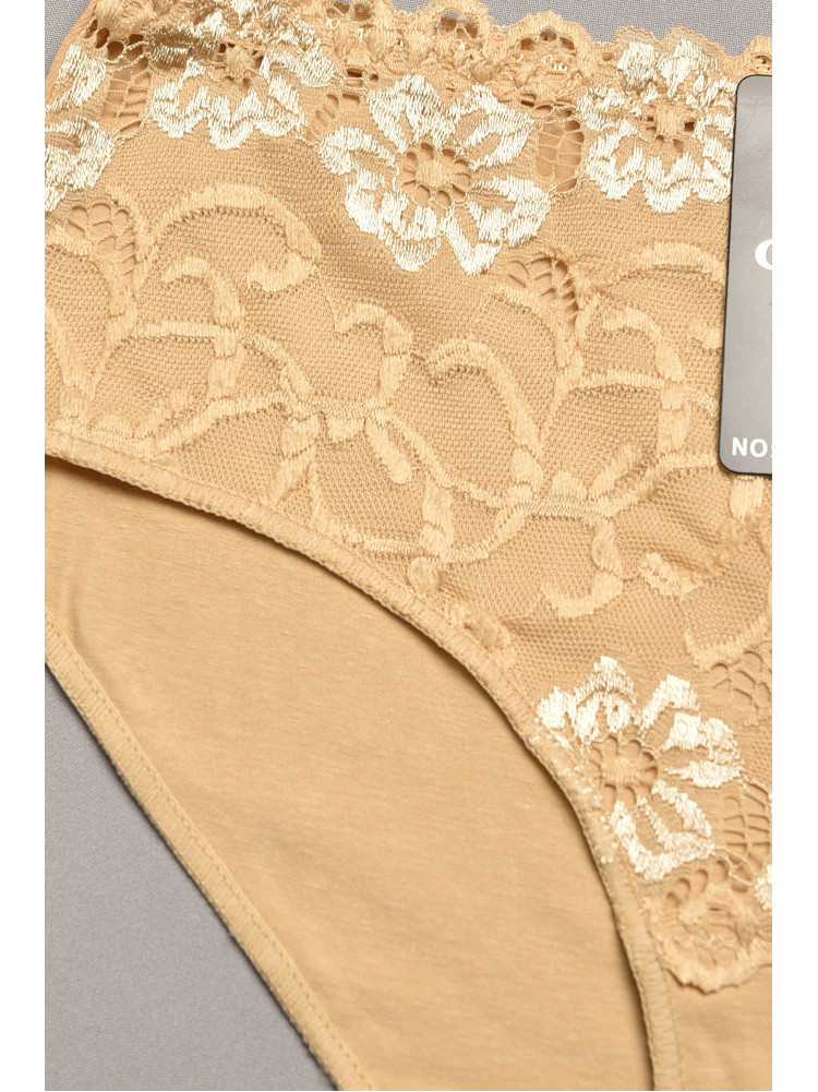 Трусы женские бежевого цвета с гипюровыми вставками 5543 207966C