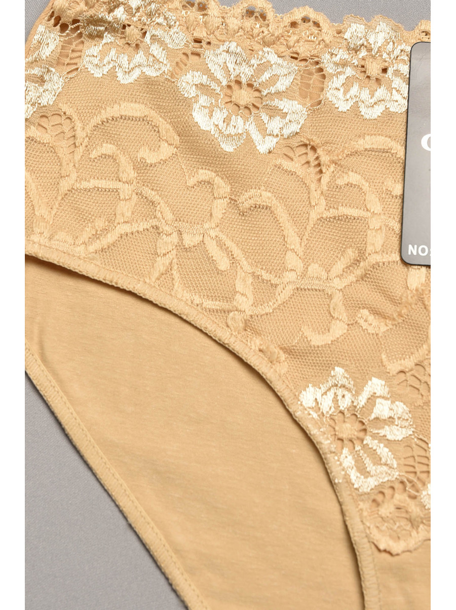 Трусы женские бежевого цвета с гипюровыми вставками 5543 207966C