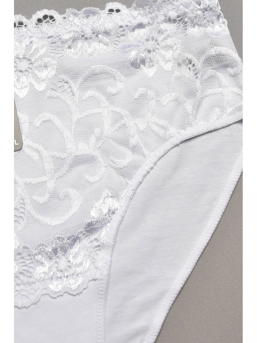 Трусы женские белого цвета с гипюровыми вставками 5543 207967C