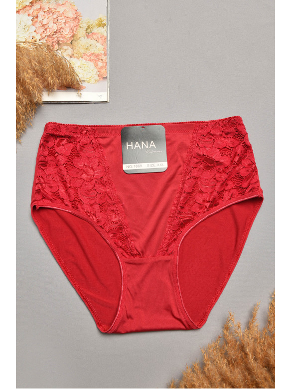 Трусы женские полубатальные бордового цвета 1869 207976C