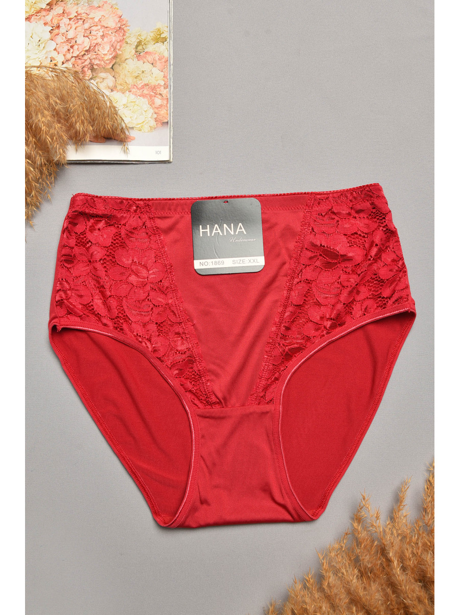 Трусы женские полубатальные бордового цвета 1869 207976C