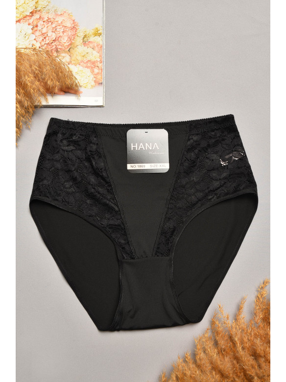 Трусы женские полубатальные черного цвета 1869 207979C