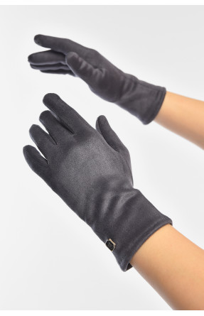 Рукавички жіночі замшеві на штучному хутрі сенсорні темно-сірого кольору 2-32 207997C Рукавички жіночі замшеві на штучному хутрі сенсорні темно-сірого кольору 2-32 207997C