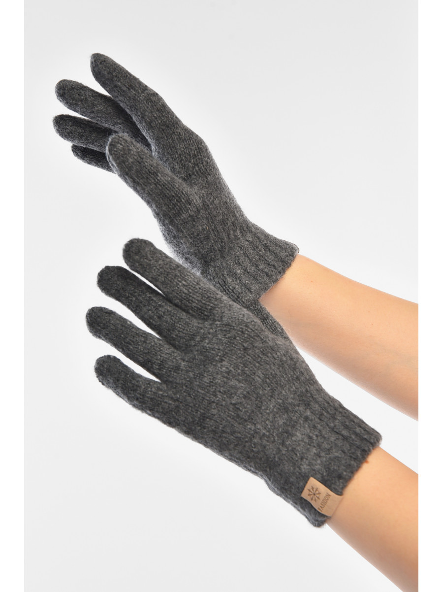 Перчатки женские трикотажные тёмно-серого цвета 3842 208005C