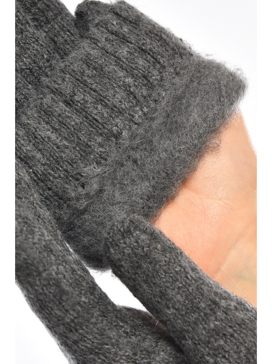 Перчатки женские трикотажные тёмно-серого цвета 3842 208005C